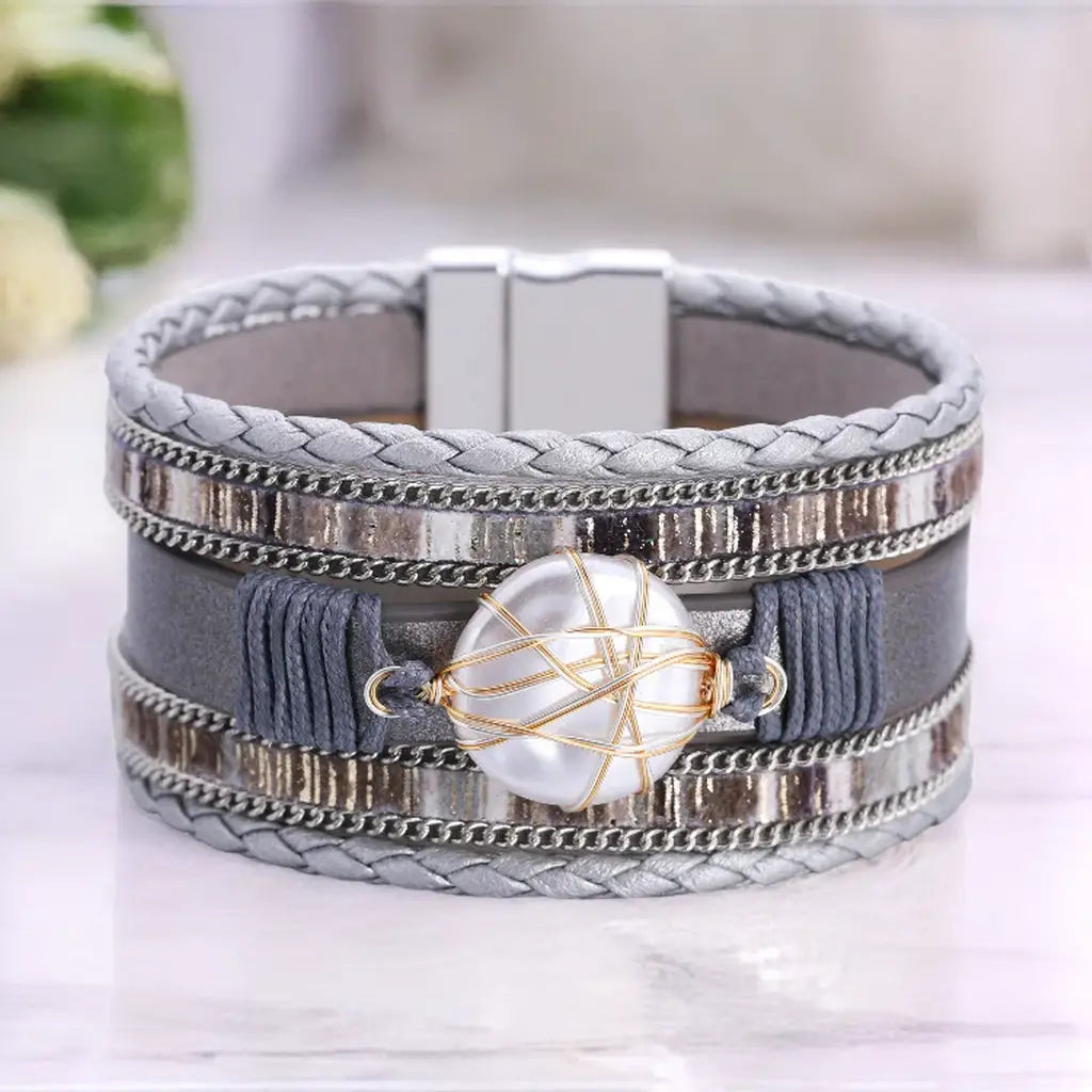 Bohemian Leather Buckle Bracelet