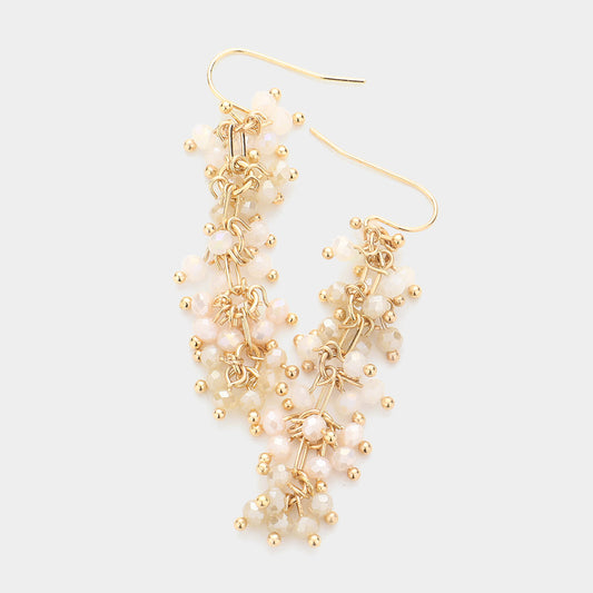 Faceted Bead Cluster Link Earrings