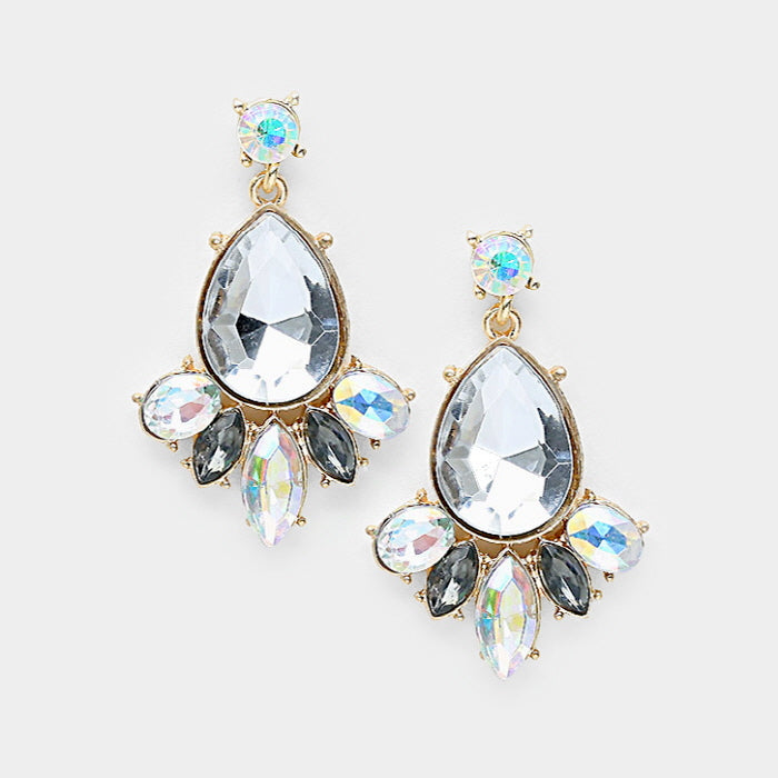 Teardrop Stone Marquise Dangle Earrings