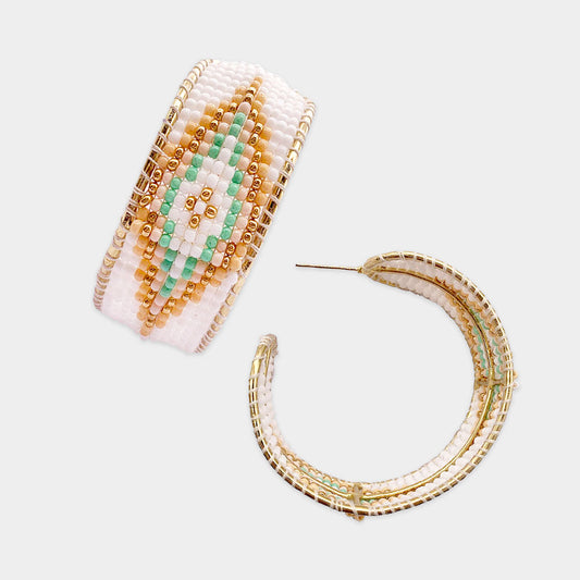 Beaded Hoop Earrings