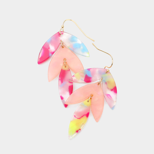 Colorful Leaf Dangle Earrings