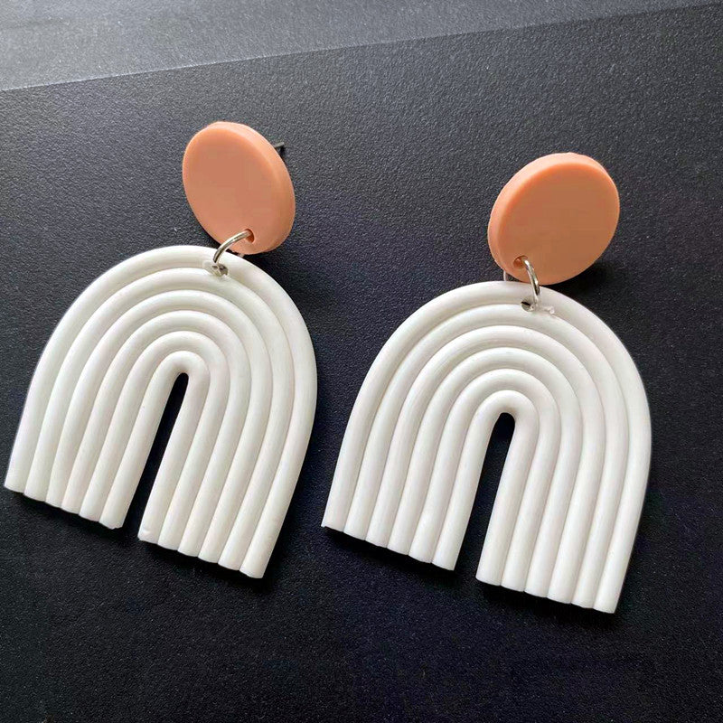 Handmade Arch Fashion Clay Earrings