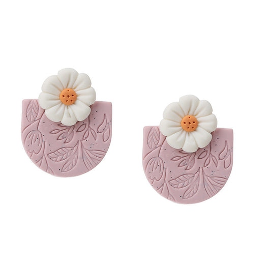 Handmade Color block Soft Polymer Clay Earrings