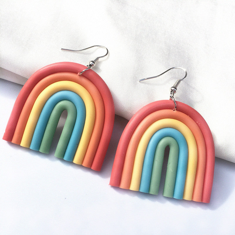 Handmade Arch Fashion Clay Earrings