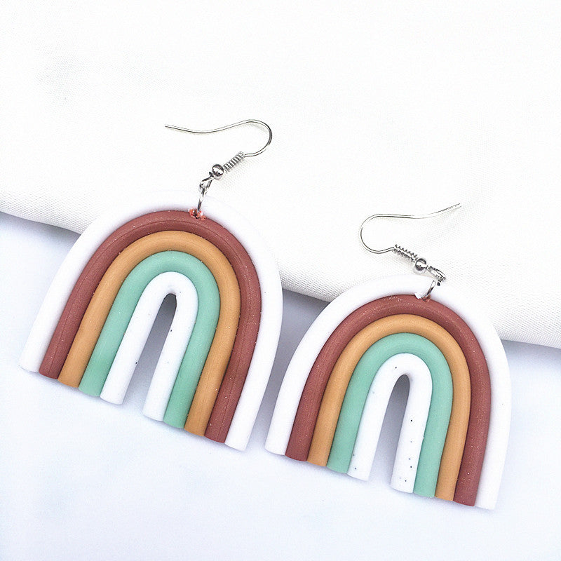 Handmade Arch Fashion Clay Earrings