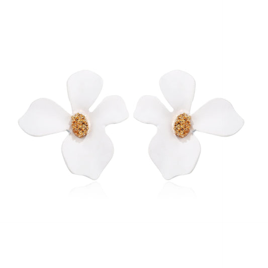 White Flower Earrings