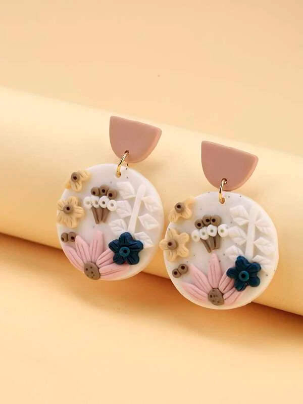 Polymer Clay Flower Earrings