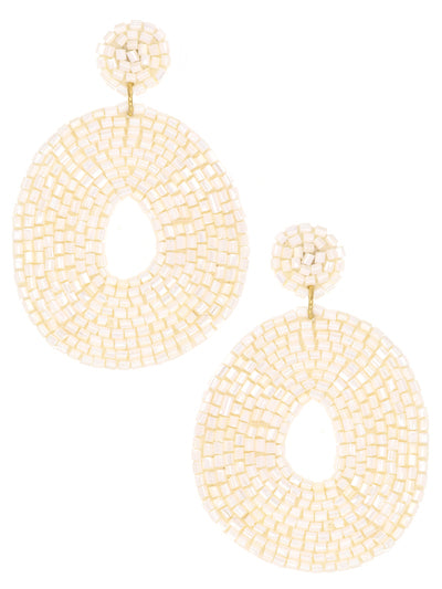 Bead Flat Doughnut Shape Earrings