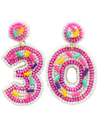3" & "0" BIRTHDAY Earring