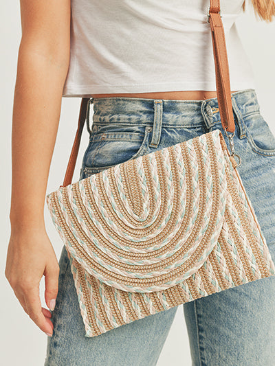 Straw Envelope Crossbody & Clutch Bag