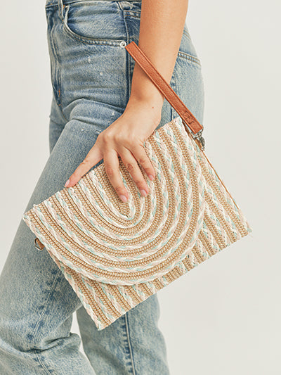 Straw Envelope Crossbody & Clutch Bag