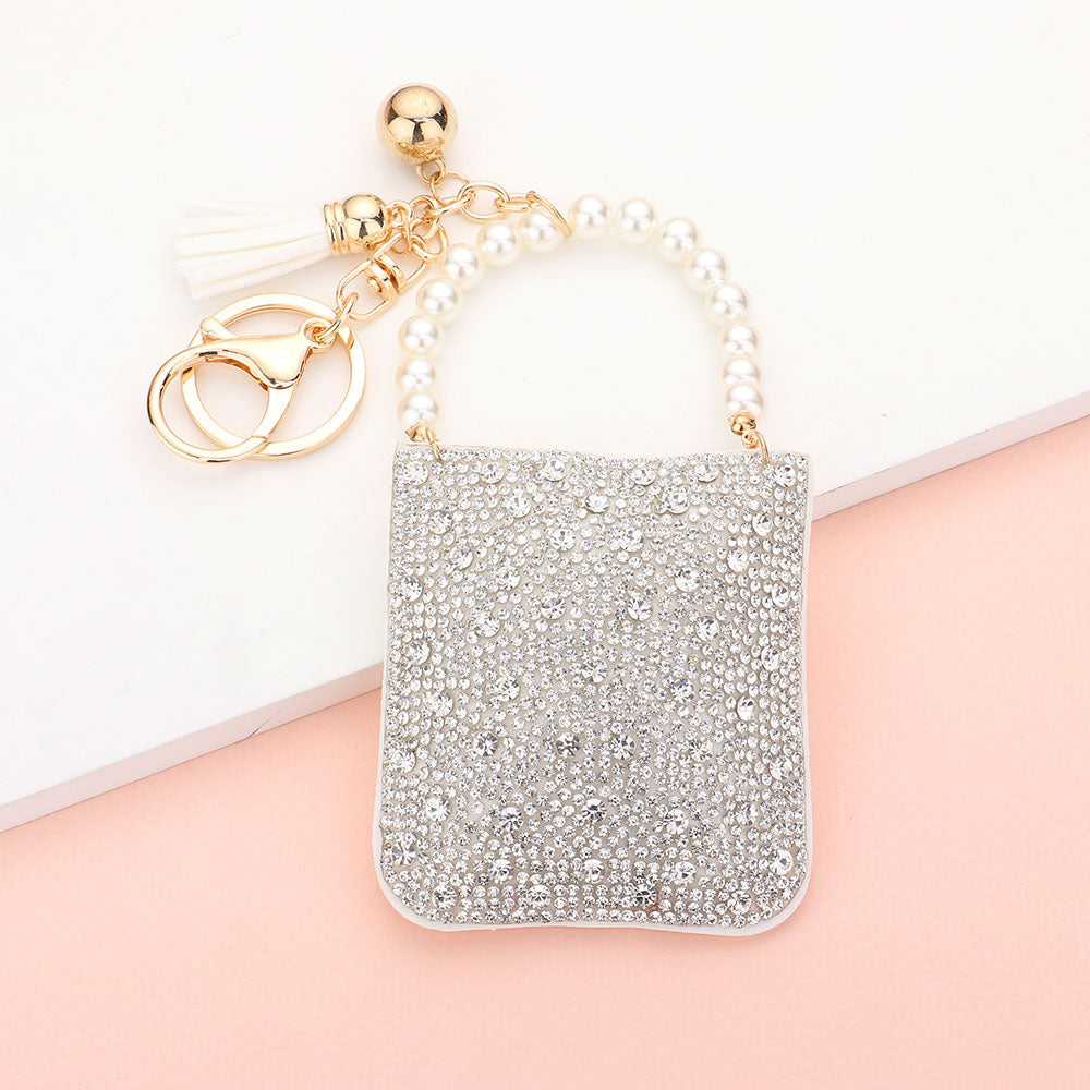 Bling Pearl Tassel Key Chain